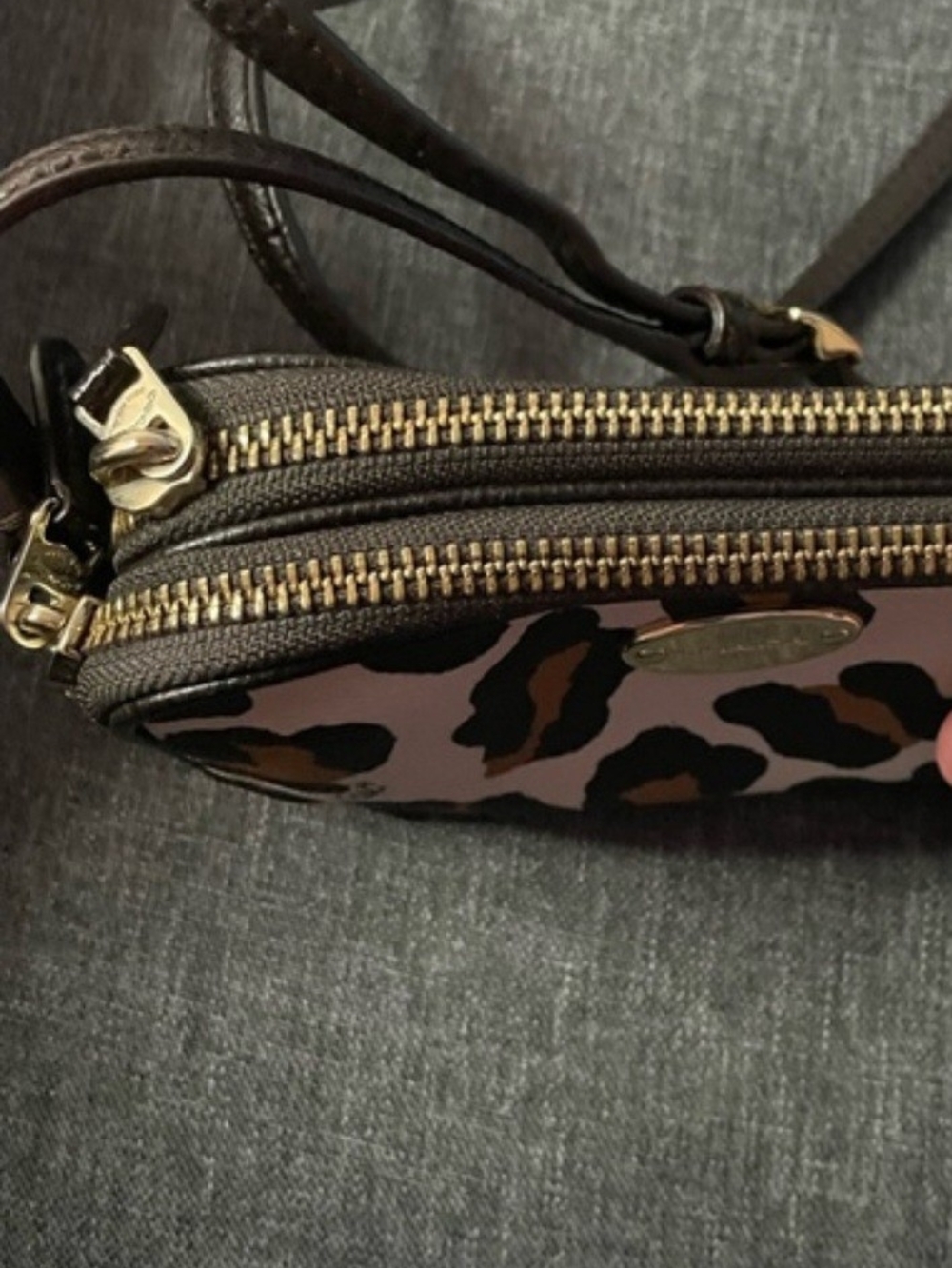 Coach Mini Cross Body Bag in Black, Brown and Cream Leopard Print - Picture 3 of 8